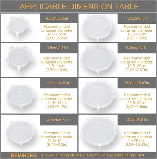 4 Pack Same Size Silicone Stretch Lids, Thicker Reusable Sturdy Silicone Container Cover, Expandable Food Storage Covers, Dishwasher and Freezer Safe, 4.53in(11.5cm)
