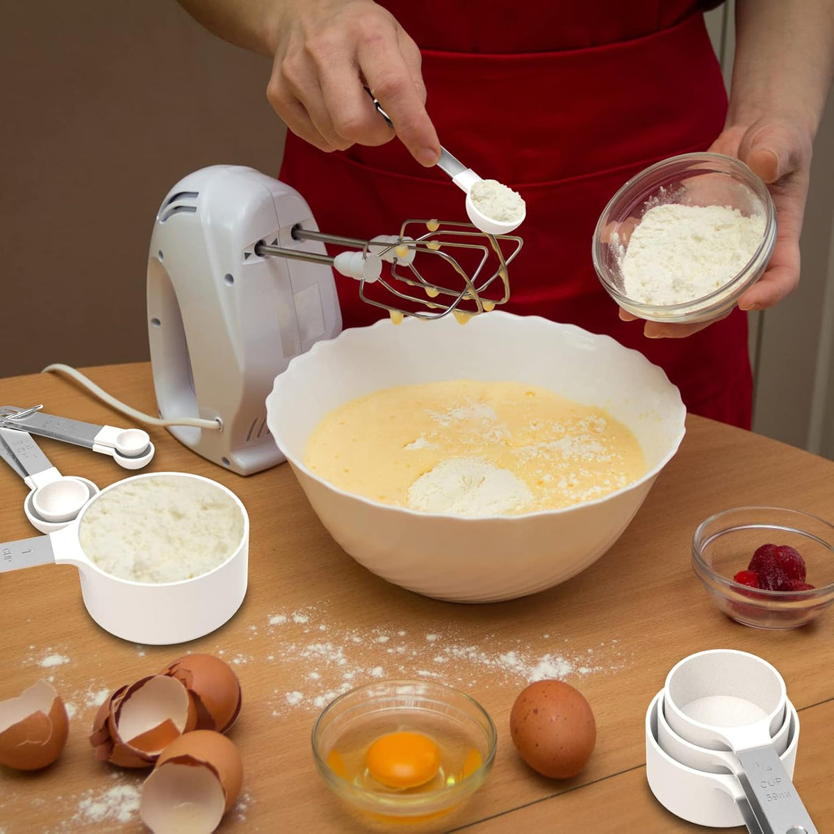 Measuring Cups & Spoons Set, Stackable Cups and Spoons
