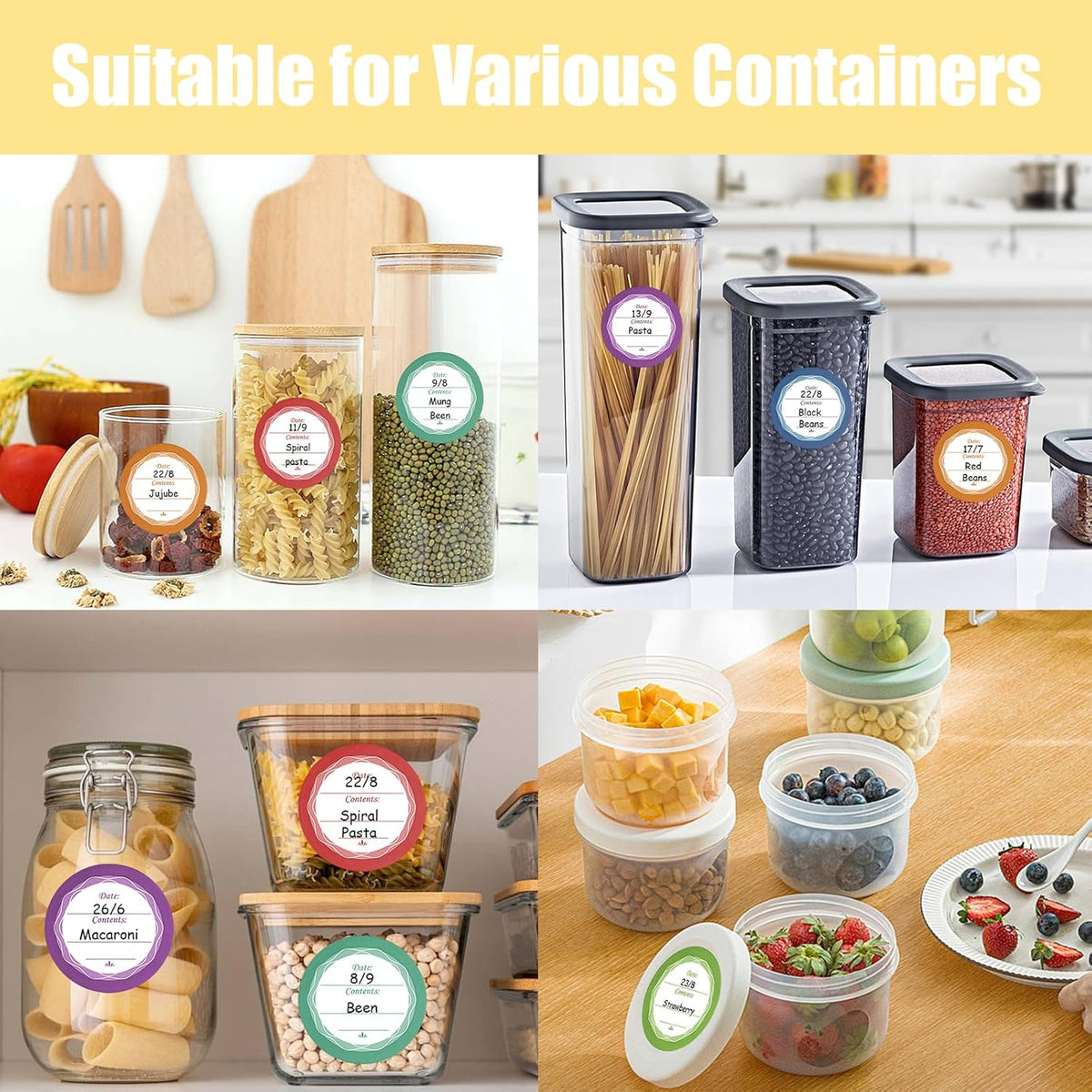 Canning Label Stickers Set with Chalk Markers for Mason Jars