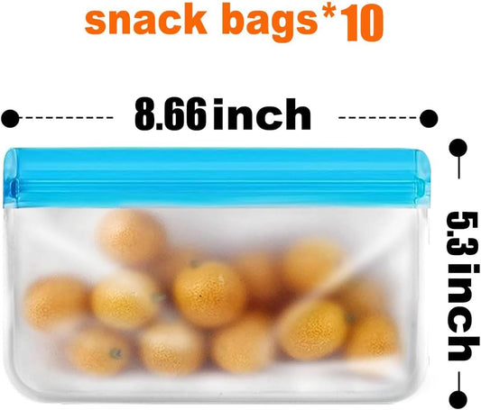 Reusable Snack Bags, BPA Free PEVA, Small Snack Size