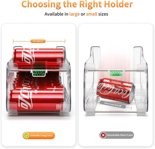 Soda Can Organizer for Refrigerator, Drink Organizer for Fridge, Automatic Rolling Can Dispenser Holder, Organize 10 Pcs Standard 11.15oz or 12oz Short Cans (1 Pack)