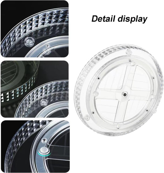 2 Tier Clear Lazy Susan Organizer for Fridge and Cabinet, 360° Rotating Makeup Organizer, Cosmetic Display Cases, Under Sink Turntable Organizer for Kitchen Bathroom Dorm