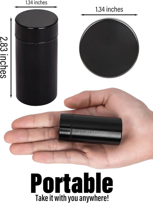 Smell Proof Jar, Portable Airtight Storage Container With Silicone Ring, 42ml Multi-Use Aluminum Stash Bottle for Coffee, Herb & Spice Keep Fresh(Silver)