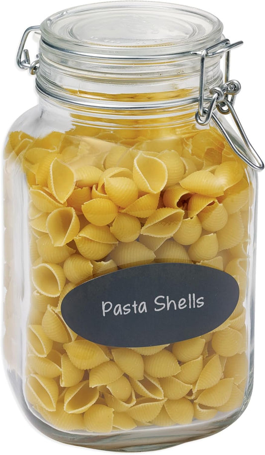 Chalkboard Labels, 1.75" x 3.75" Oval Labels, Black, Non-Printable, 12 Total (73363)