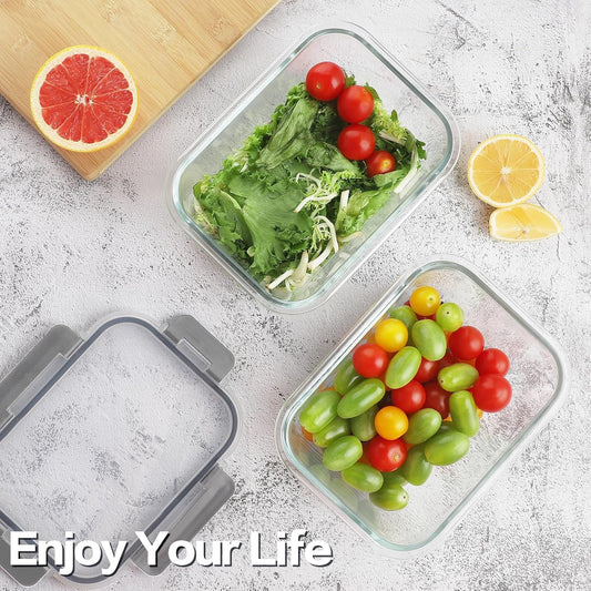 24pc Glass Food Storage Containers with Lids,Glass Meal Prep Containers