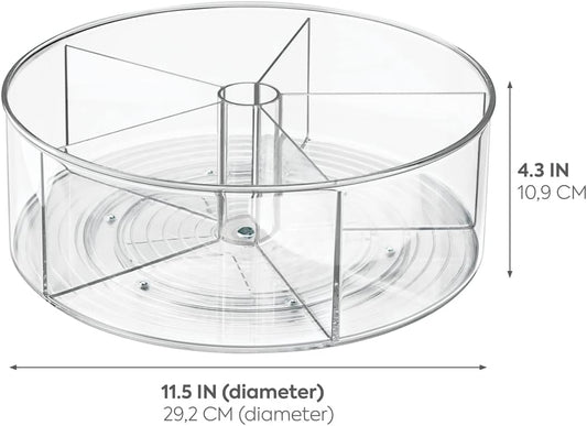 Recycled Plastic Lazy Susan Turntable Organizer Pantry, Bathroom, General Storage and More, The Linus Collection, 11.5", Clear