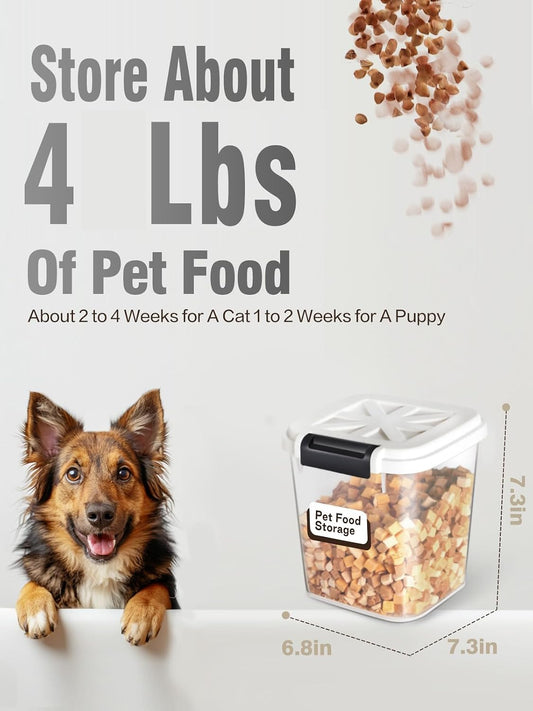 Dog Food Storage Container 10 Lbs | Pet Food Storage Containers With Lids & Scooper BPA Free Airtight Storage Containers Store Dry Food For Kitchen Pantry