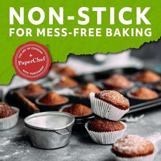 Large Parchment Baking Cups Nonstick Release 60 Count 4 Pack
