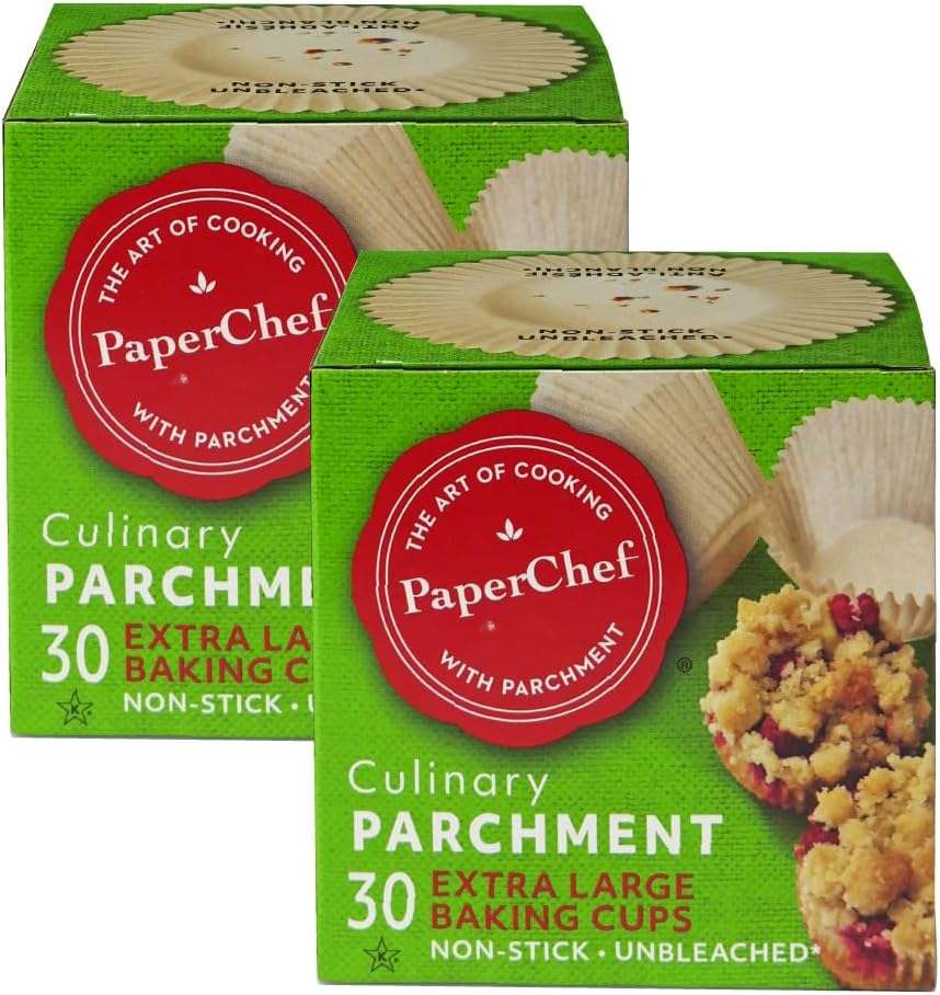 Large Parchment Baking Cups Nonstick Release 60 Count 4 Pack