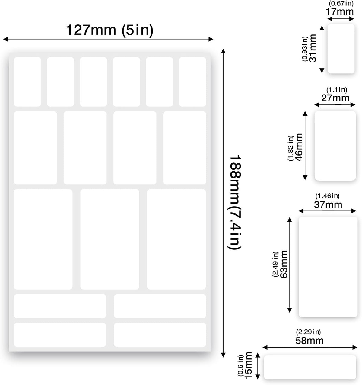170Pcs Black Removable Labels for Jars with 2 Liquid Chalk Marker