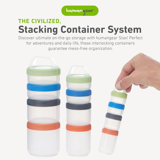 Stax Modular Storage System - Food-Safe 4-Piece Stacking Container with Click-Handle