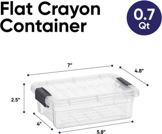 Clear Plastic Storage Bins with Lid, 4.5 Quart Box, Organizing Containers, Stackable Plastic Tote for Home, Garage, Dorm, School, and Office - Colors A