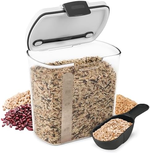 ProKeeper 2.5-Quart Grain Storage Container with Hinged Lid, Clear – BPA-Free, Airtight Seal, 5.5 x 7.65 x 7.25"