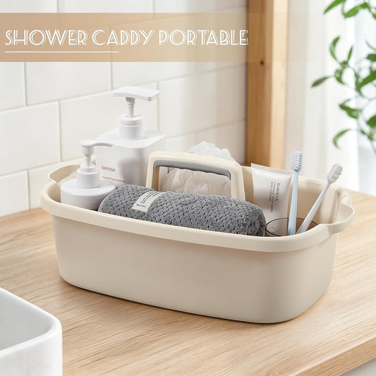 Large Cleaning Supplies Caddy Portable Shower Basket Supply Organizer with Handle Plastic Bucket Tool Storage for Bathroom, Bedroom, Kitchen, College Dorm, Garden, Blue