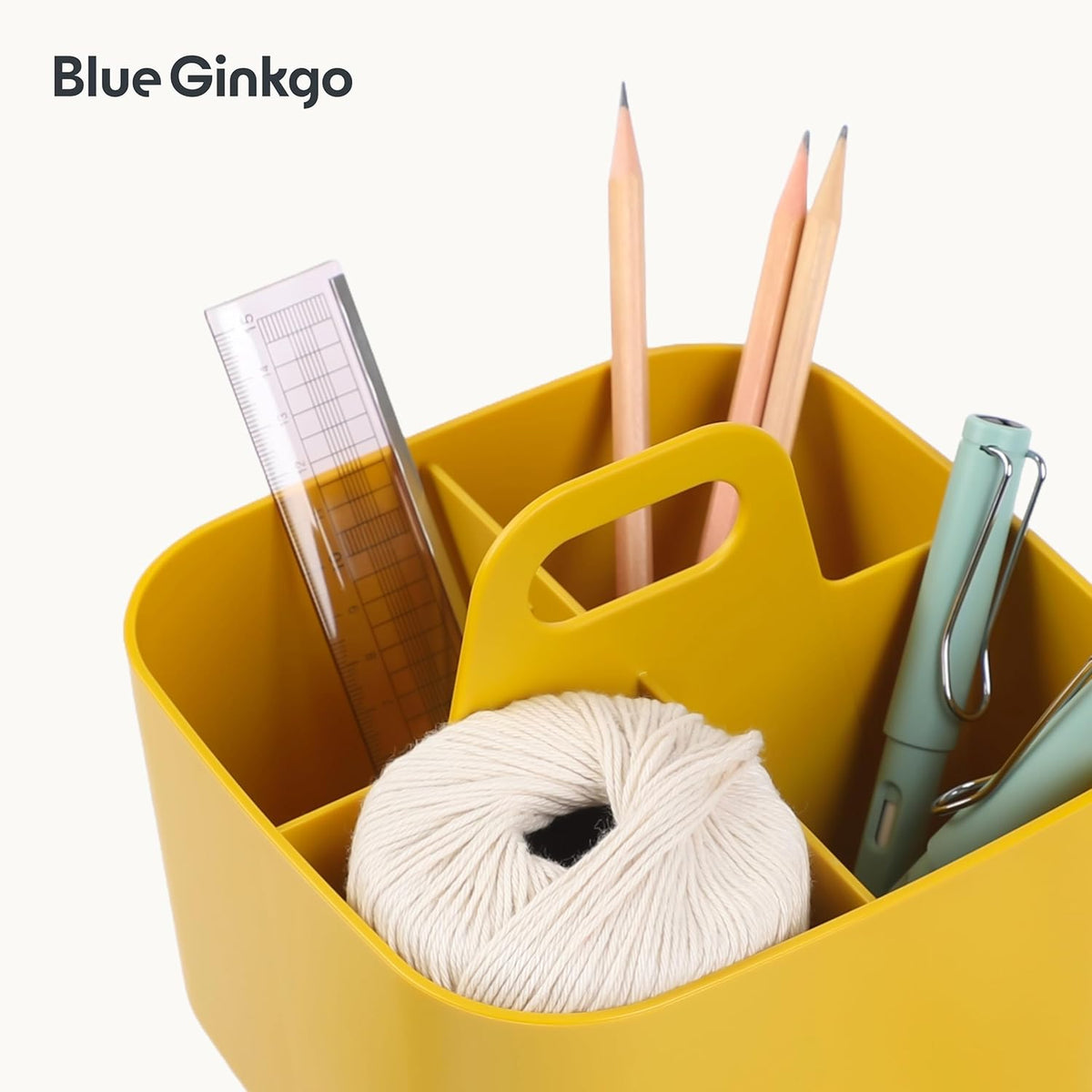 Stackable Organizer Caddy, Rectangle, White, Made in Korea | Portable. Adjustable. Home, Office & School Storage.