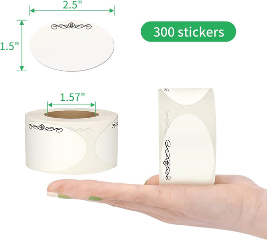 Methidc Dissolvable Food Storage Labels ,Dissolves in Water in 30 Seconds - No Adhesive Residue - Perfect for Glass, Metal, Plastic Containers ,Blank White 1 X 2 Inch 500 Stickers(1 Roll)