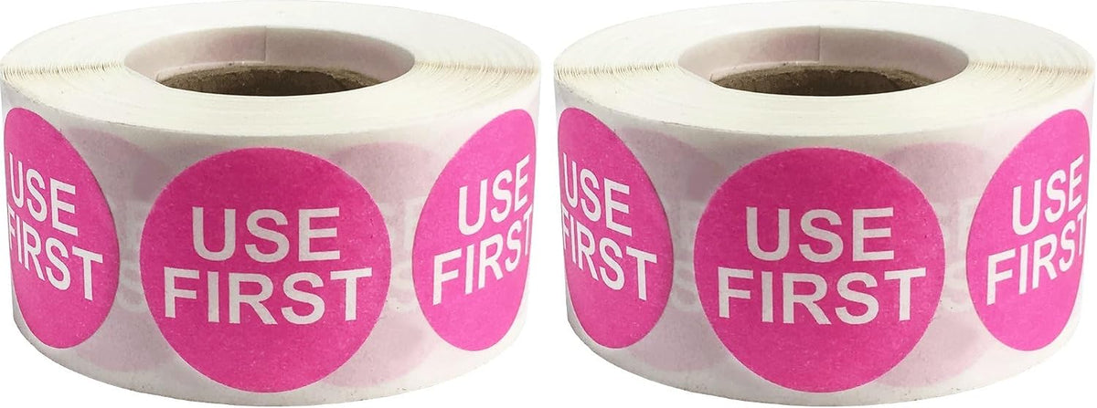 Dissolvable Use First Labels for Food Rotation Shelf Life Prep 1 Inch Round Circle Dots 500 Adhesive Stickers