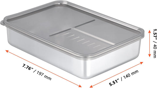 4 PCS Stainless Steel Cheese Container, Deli Meat Storage Containers with Lid for Fridge Organizers and Storage