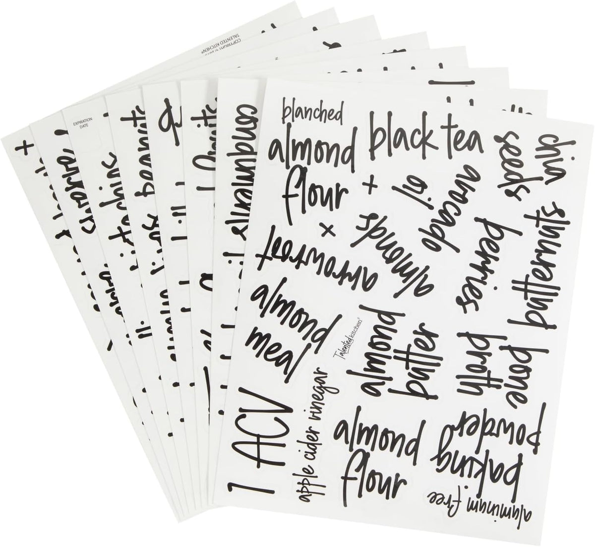 Pantry Organizer & Food Organization Stickers - 170-Count Black & Clear Vinyl, Water-Resistant - Keto Food Labels - Preprinted Removable Container Labels for Kitchen Cabinets