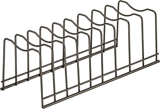 Pot Lid Organizer, Kitchen Pot Lid Rack Holder, Rest Cutting Board, Baking Sheet, Stainless Steel (Silver, 1)