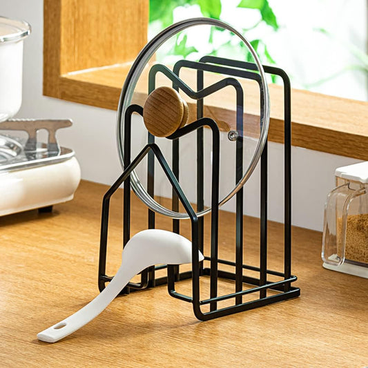 Kitchen Pantry Organizer Rack for Dinnerware, Bakeware, Cookware, Cutting Boards, Pan Lids
