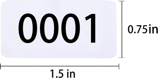 Inventory Labels - Consecutive Number Stickers 1-1000, Product Claiming, Moving Box Numbering 0.75" x 1.5" Size