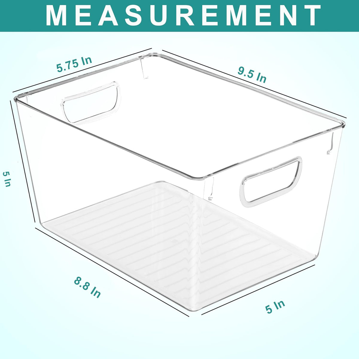 Clear Pantry Organizers and Storage Bins 6 Pack, Large Clear Storage Bins for Pantry, Durable Freezer Organizer Bins With Handles for Organizing Fridge, Kitchen Organization