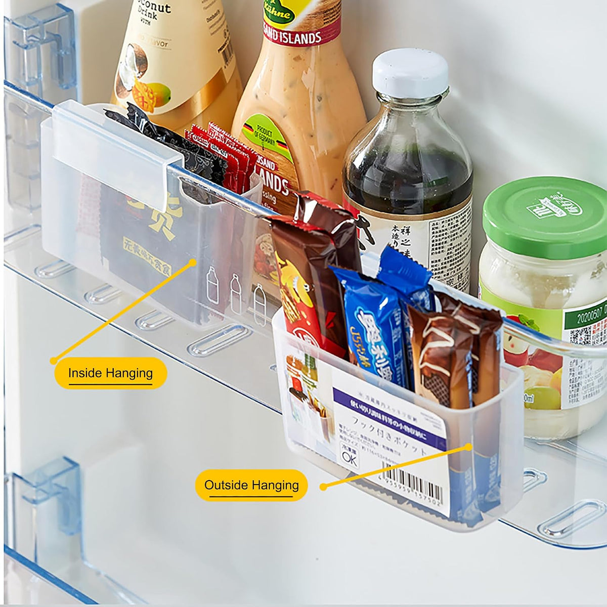 Space-Saving Cheese Slice Holder, 2-Pack, Fridge Door Hanging Storage Container, BPA-Free, for Kitchen Organization