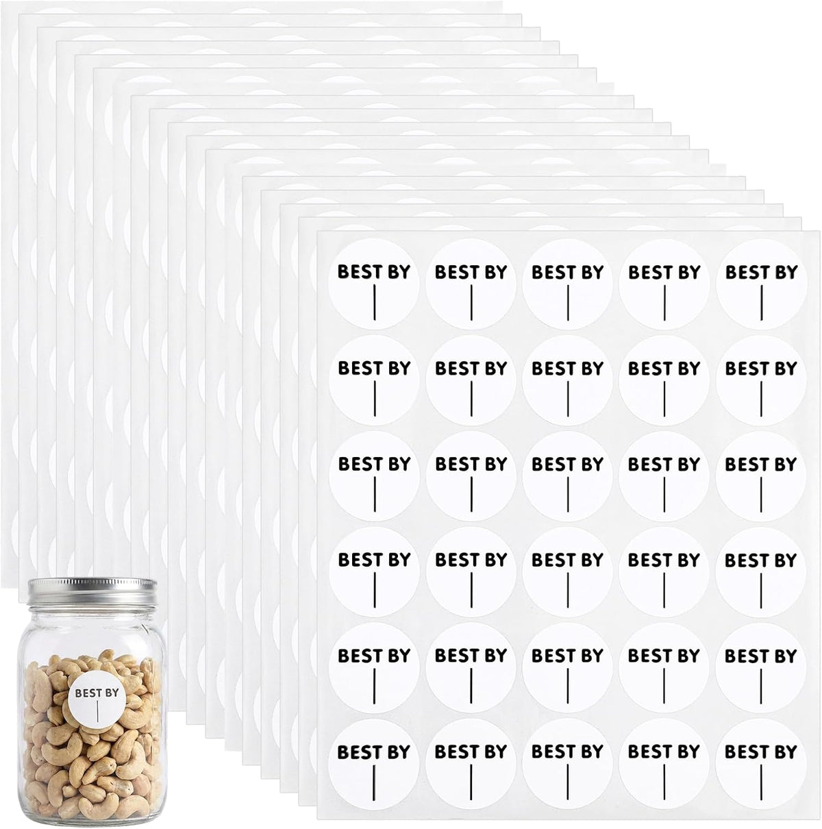 450 PCS Expiration Date Food Stickers, 1 Inch Food Date Labels Stickers Circle Dot Small Blank Space Dates Labels for Eatables Containers Storage Freezer Restaurant Foodsaver Prep