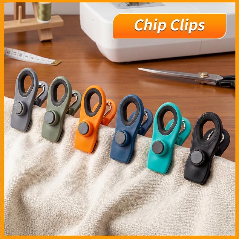 Chip Clips, Bag Clips, Magnetic Bread Food Package with Silicone Textured Mouth (Pink)