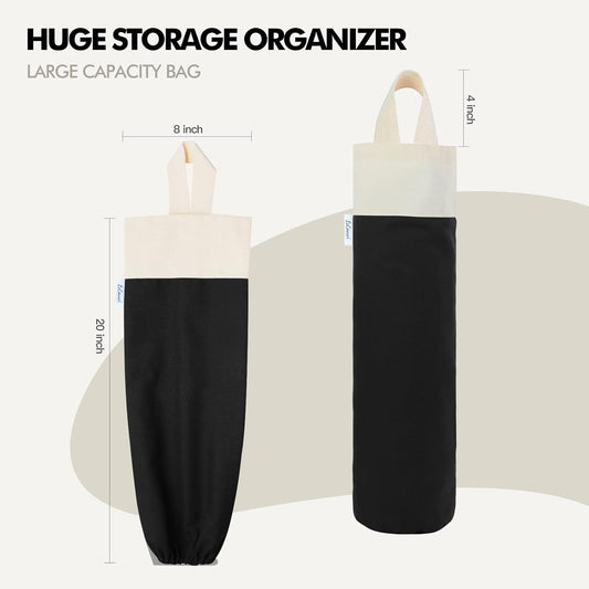 Plastic Bag Holder, Wall Mount Grocery Bag Holder for Plastic Bags Storage, Cotton Shopping Garbage Sack Organizer, Large Trash Bag Dispenser for Home Kitchen Decor