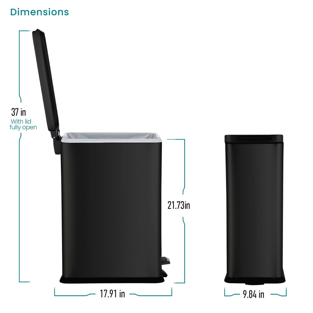 8 Gallon Kitchen Trash Can with Slim Fit Design