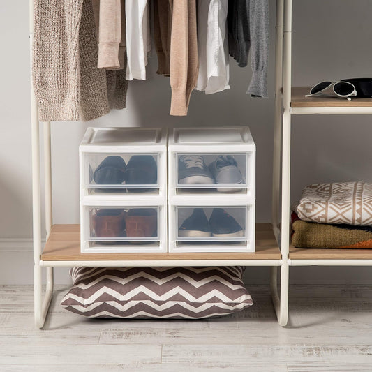 4-Pack, 6 Qt. Small Stacking Drawer Storage Organizer, White | Organize craft supplies, accessories, office items, and small essentials around your home with separate storage spaces