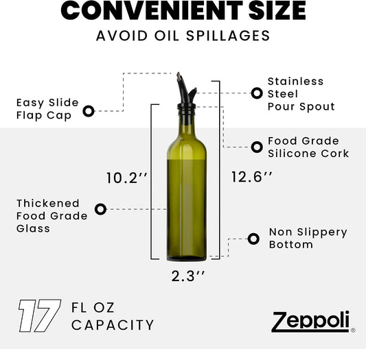 Oil Bottle Set with Dual Spout - Pouring Funnel, Stainless Steel