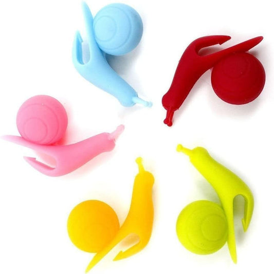 Snail Tea Bag Holders (10-Pack) for Mugs - Silicone Infuser Clips with Cup Hanging Design, Colorful Gift Set for Tea Lovers
