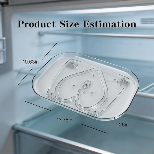 2 Pack Fridge Lazy Susan Organizer, 360° Rotating Refrigerator Lazy Susan Turntable, Clear Acrylic Fridge Organizer for Kitchen, Pantry, Countertop Storage