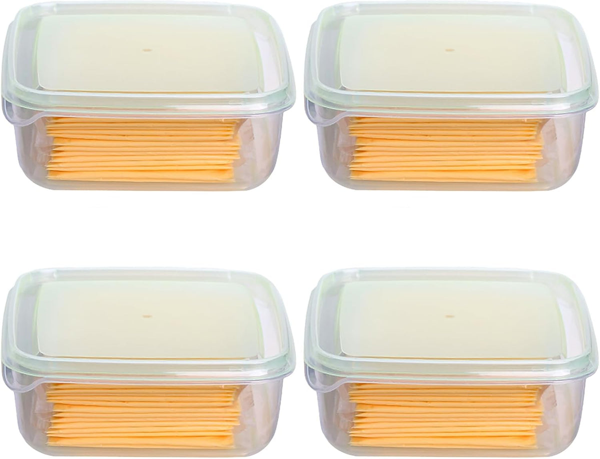 2 Pack-Cheese slicer Storage Containers with lids airtight Keeps slice Cheese Fresh and Delicious Reusable Preservation Container for Fridge