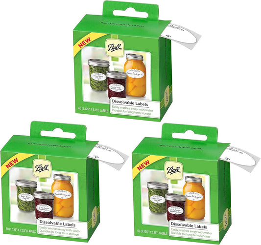 Ball Dissolvable Canning Labels, 60-Labels per Pack (3-Packs Total)