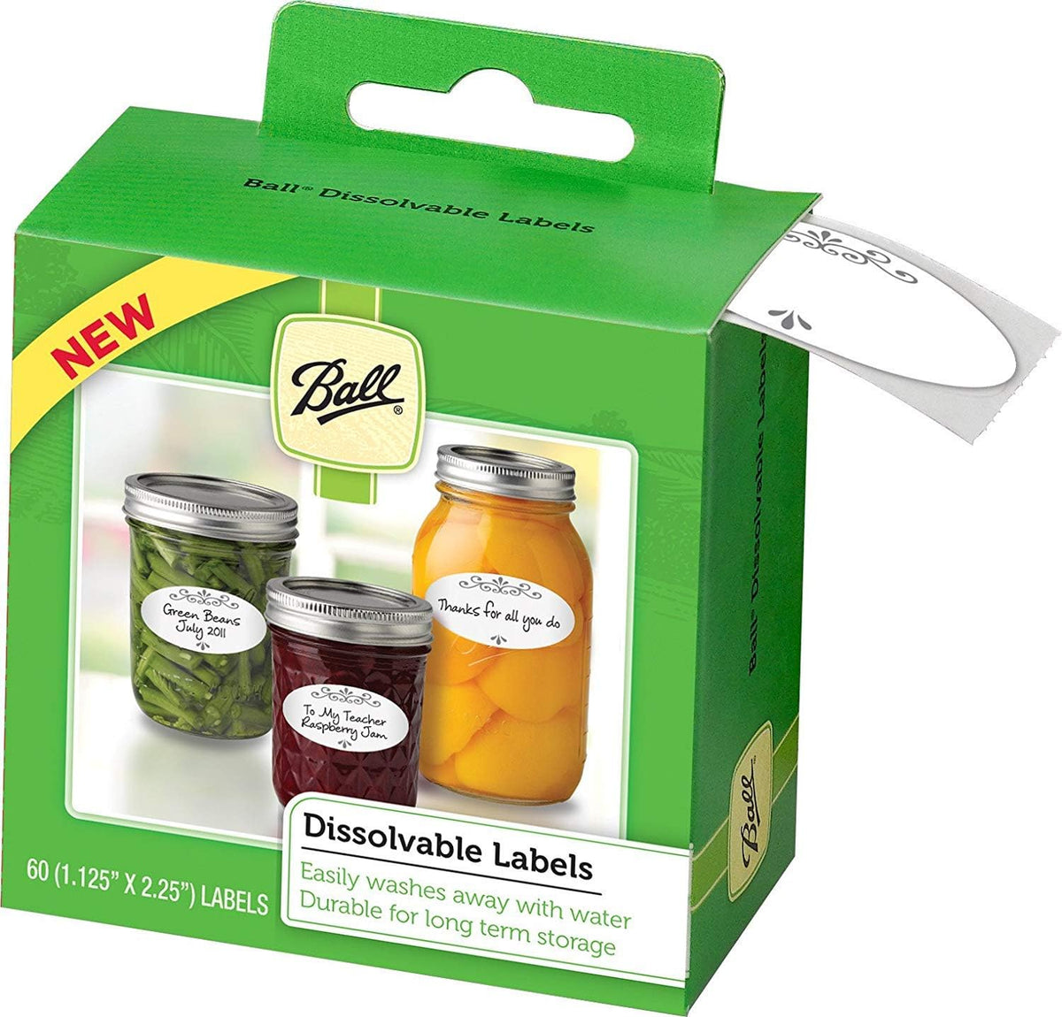 Ball Dissolvable Canning Labels, 60-Labels per Pack (3-Packs Total)