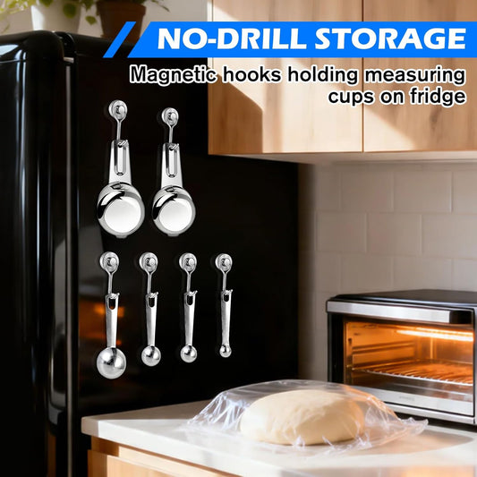 Measuring Cup and Spoon Organizer, 12 Pack 30lbs Strong Magnetic Hooks