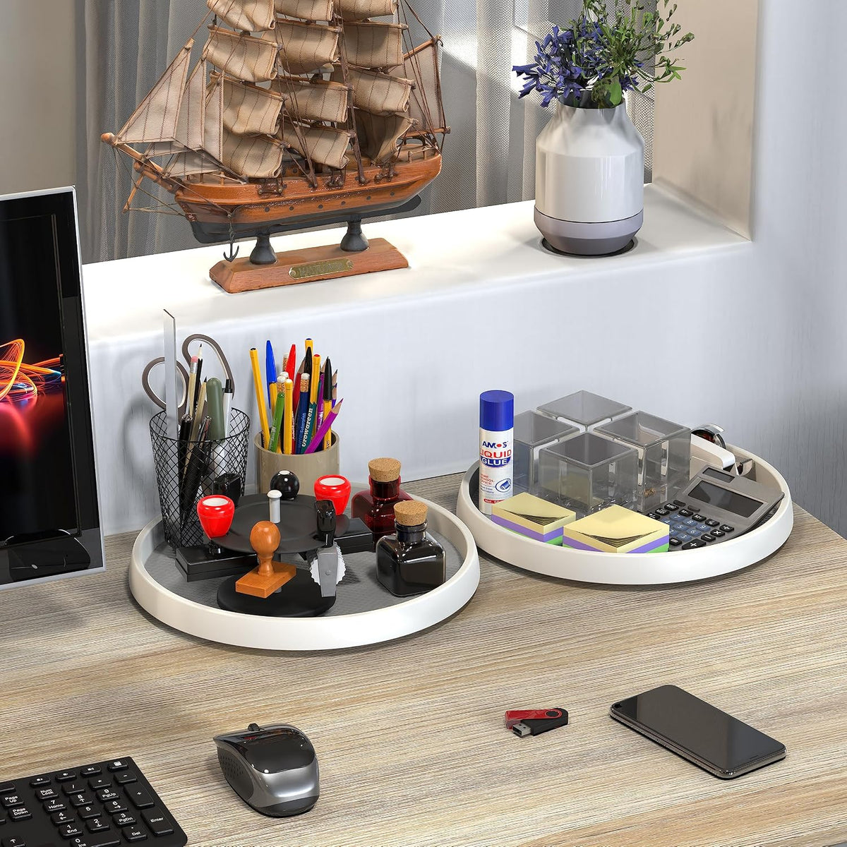 12-Inch Lazy Susan Spice Organizer Rotating Tray