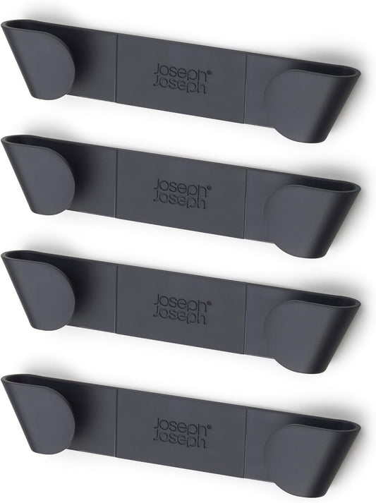 Cupboard Store - Set of 4 Pot and Pan Lid Holders Self Adhesive Wall Mount Storage Organizer, Suitable for Lids Up to 9 in , 3M VHB Tape Included, Gray