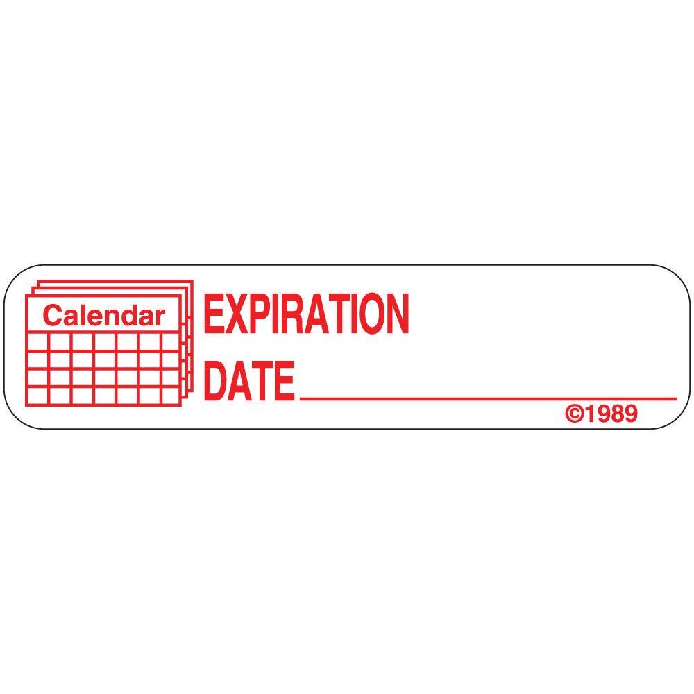 1-591 "Expiration Date_" Permanent Paper Label, 1 9/16" x 3/8", White, Pack of 1000