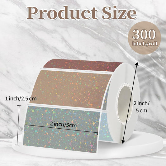 2x1 Clear Thermal Labels,Address Barcode Self-Adhesive Thermal Printer Stickers for Logo Design,Name/Price Tag,Address - Colors B
