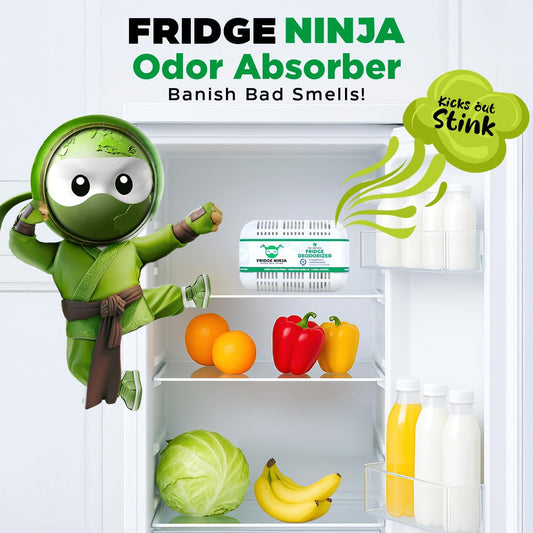 Fridge Ninja XL Pack Refrigerator Deodorizer, Fridge Odor Eliminator