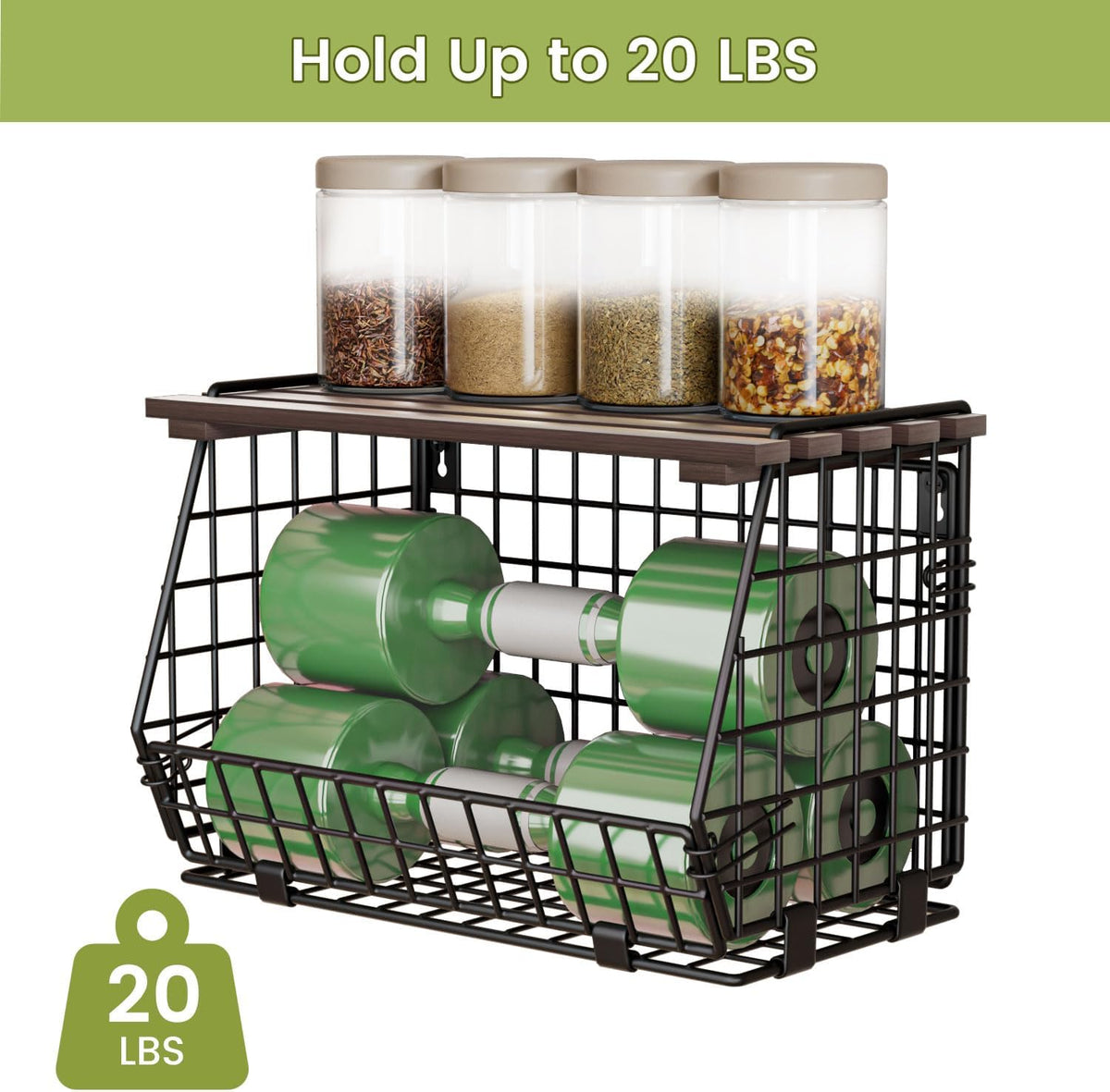 Hanging Fruit Basket for Kitchen, 3 Pack Vegetable Produce Basket | Wall Mounted & Countertop Wire Storage Basket for Potato Onion Fruits Vegetables, Pantry Organizers Storage