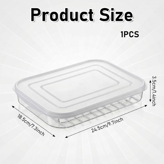 Clear Cold Cuts Storage Container, Meat Container for Fridge (10x7Inch) | Bacon Keeper, Ham and Cheese Storage Box, Lunch Meat Organizer, Plastic Airtight Deli Meat, Food Storage Container