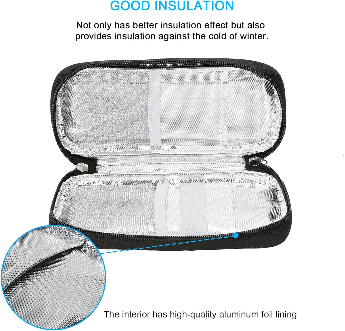 Insulin Cooler Travel Case with Temperature Display - Refrigerated Medicine Cooling Bag with 2 TSA Approved Ice Pack, Medication Pen Diabetic Supplies Organizer for Trip and Daily
