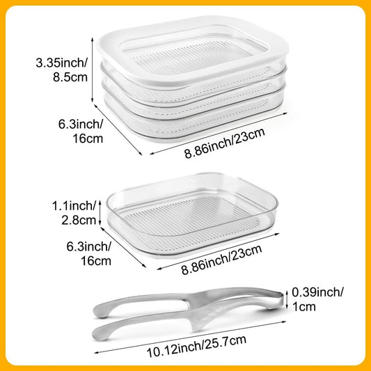 Deli Meat Container for Fridge Stackable Bacon Cheese Container,3-Layer Cold Cuts Storage Containers Transparent Food Storage Boxes For Lunch Meat,Salami(Transparent,Size:3.35*6.3*8.86inch)