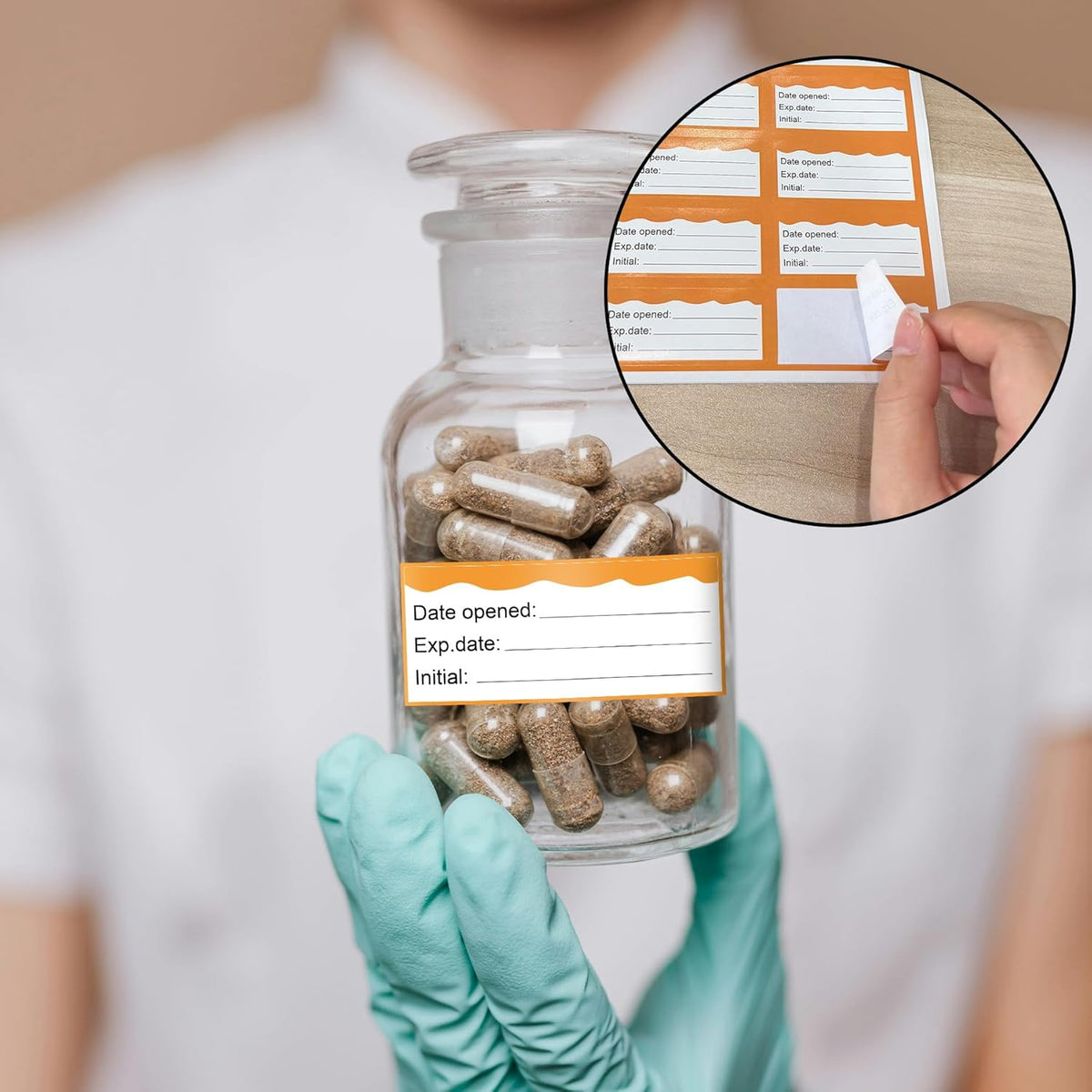 2.25 x 1 Inch Large Size Date Opened Expiration Date Stickers 500 Pcs Medication Instruction Pharmacy Drugstore Label Inventory Pills Organized Stickers of Professional Healthcare Supplies